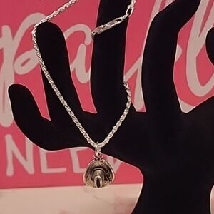 Cowboy Hat Diamond Cut Rope 8" Bracelet in 925 sterling silver NWT